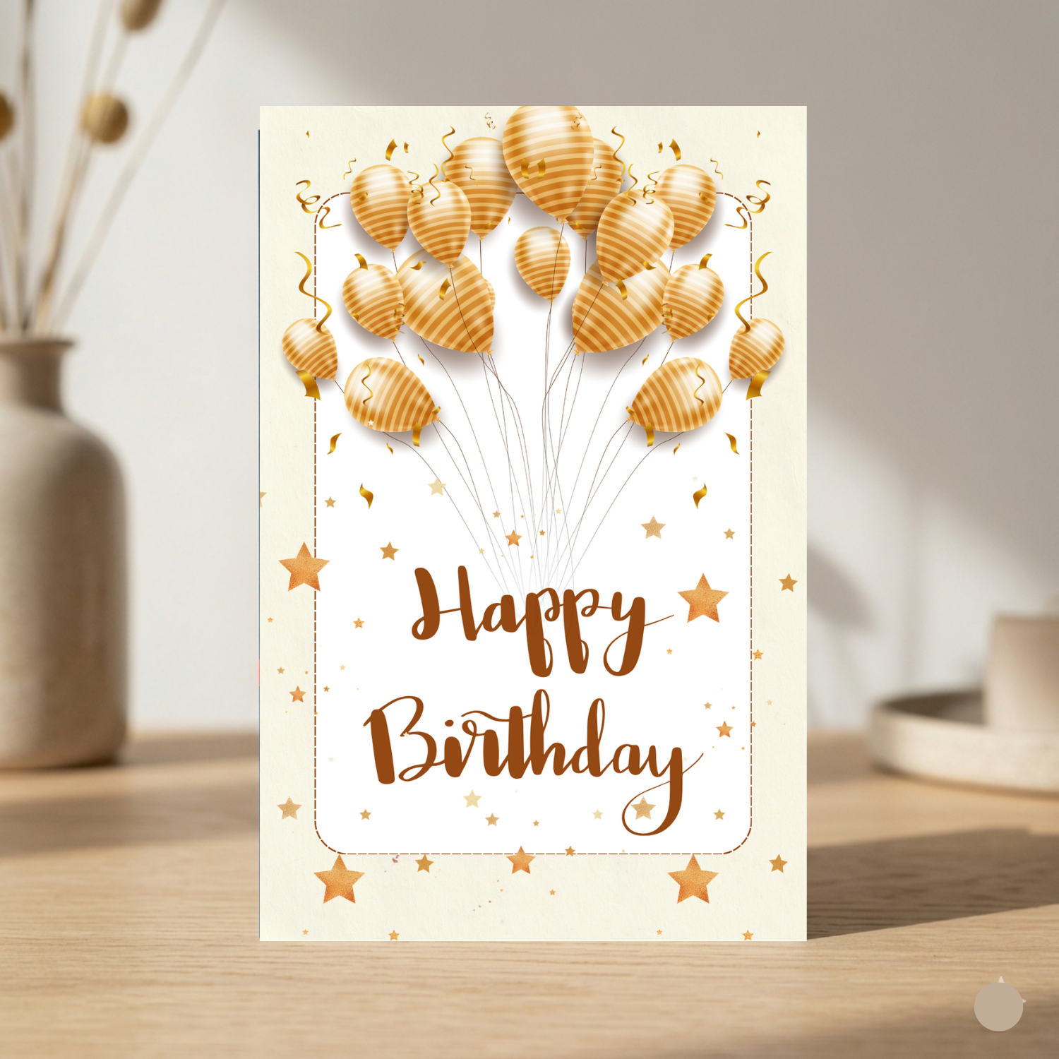 $1 / Tarjeta Musical Imprimible de Cumpleaños Universal + Sorpresa Interactiva QR (Edición Golden Glamour & Striped Balloons)
