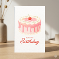$1 / Tarjeta Musical Imprimible de Cumpleaños Universal + Sorpresa Interactiva QR (Edición Sweet Pink Watercolor Cake)