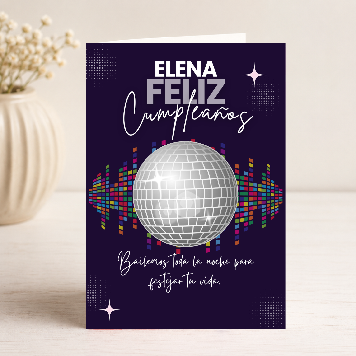 Tarjeta Musical Imprimible de Cumpleaños "Elena" + Sorpresa Interactiva QR (Edición Sweet Teddy & Rose Gold)