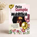 Tarjeta Musical Imprimible de Cumpleaños "Martha" + Sorpresa Interactiva QR (Edición Neón Tropical Paradise)