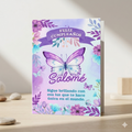 Tarjeta Musical Imprimible de Cumpleaños "Salomé" + Regalo Interactivo QR (Edición Mariposa Mágica)