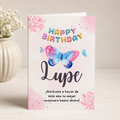 Tarjeta Musical Imprimible de Cumpleaños "Lupe" + Sorpresa Interactiva QR